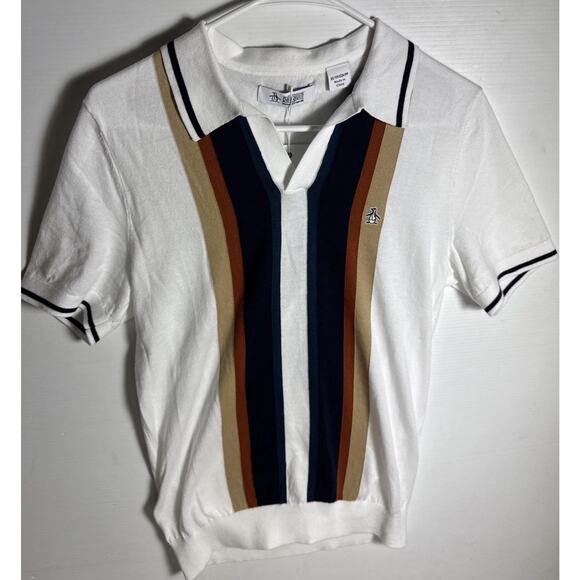Original Penguin Shirt Men’s XS Collared Sweater Polo Striped Golf Outdoors NWT - Picture 1 of 8